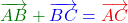 \color{mygreen}\overrightarrow{AB} + \color{myblue}\overrightarrow{BC} = \color{myred}\overrightarrow{AC}